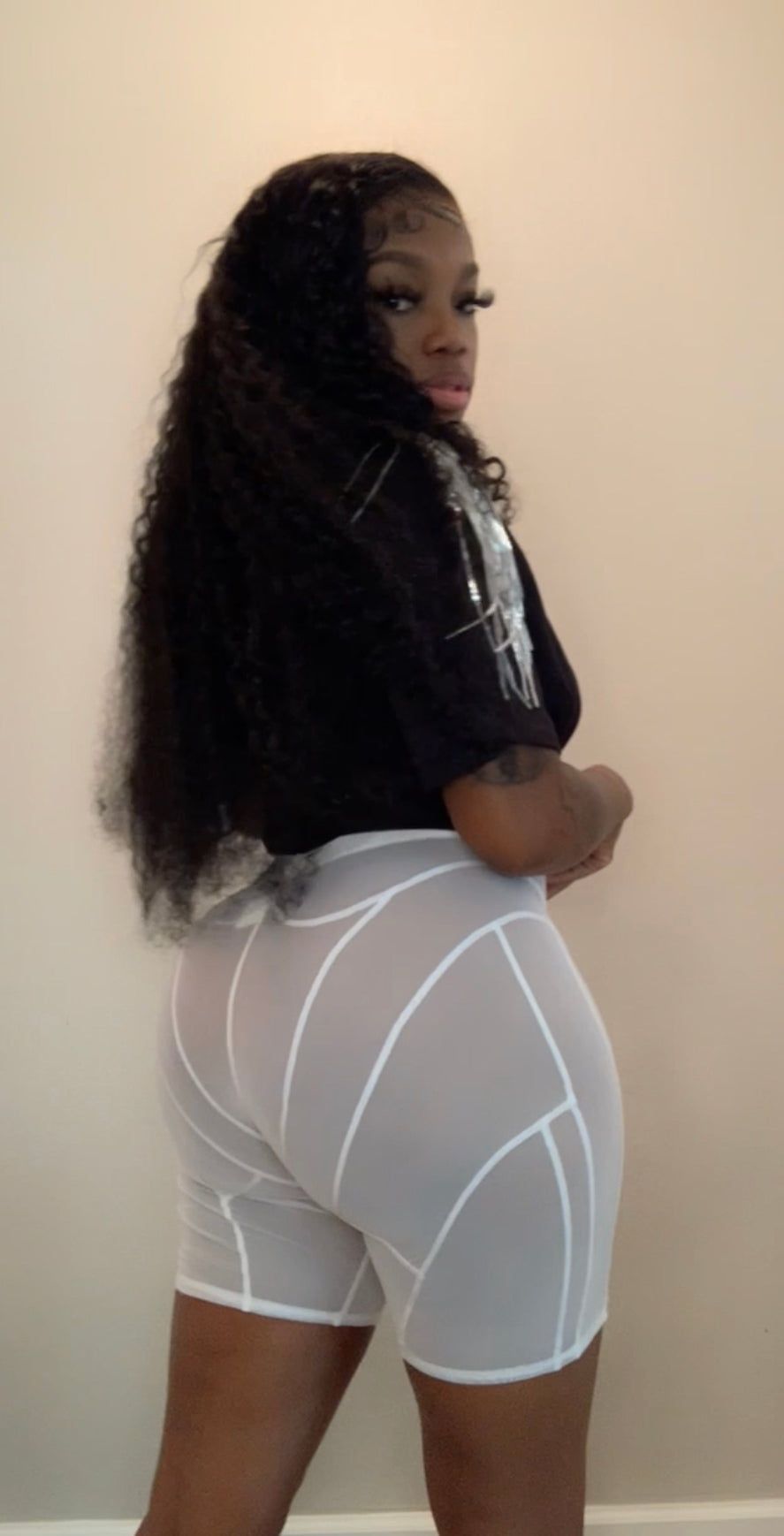 All Eyes Mesh Shorts (white)